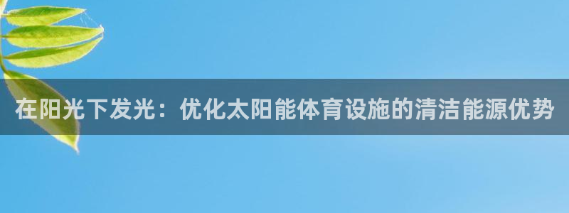 意昂体育3招商电话是多少号码：在阳光下发光：优化太阳